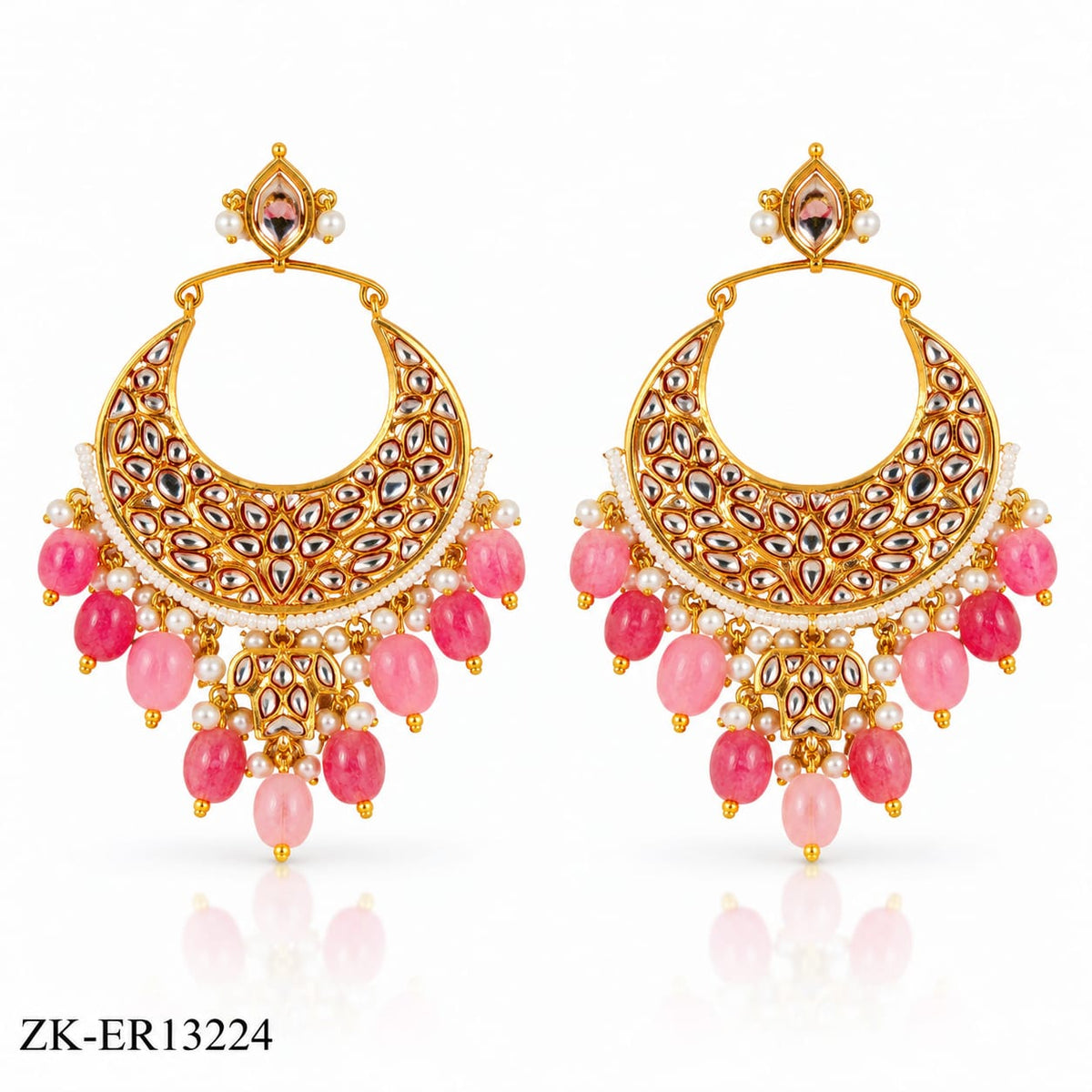 SOFT PINK KUNDAN EARRINGS