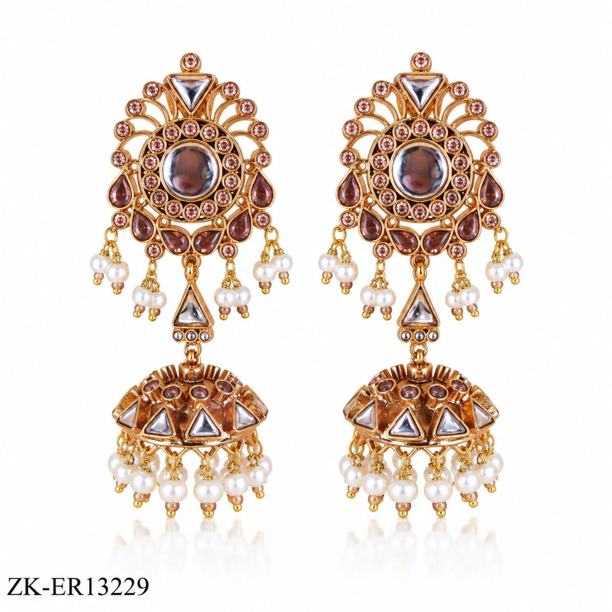 COFFEE KUNDAN EARRINGS