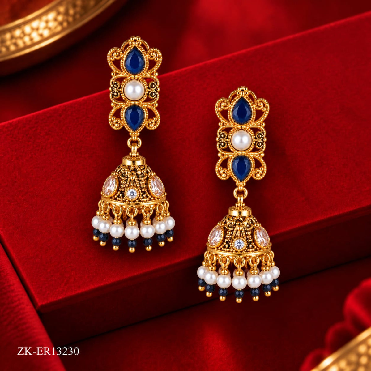SAPPHIRE PEARLS EARRINGS