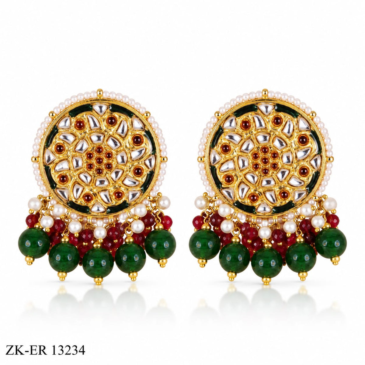 EMERALD ROUND EARRINGS