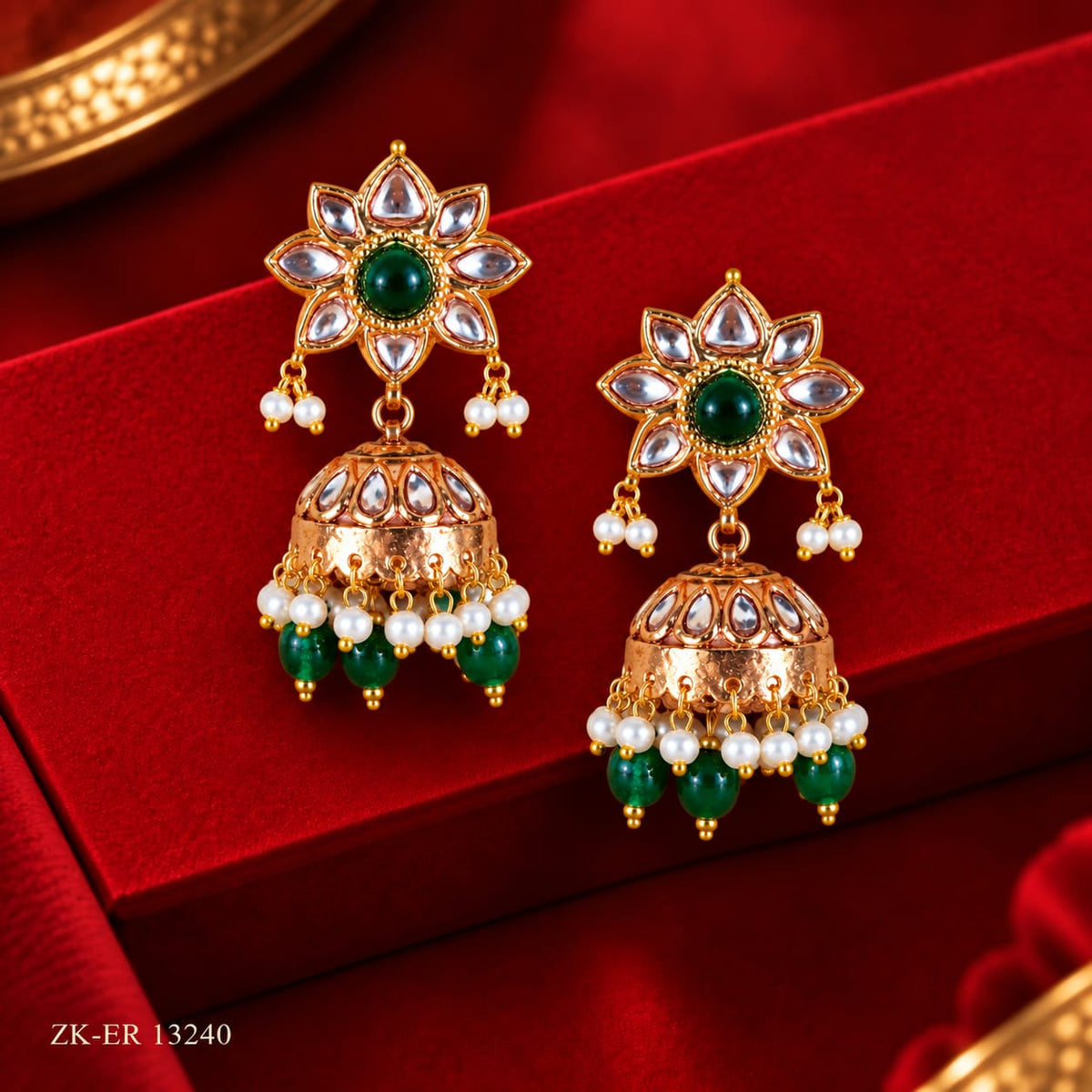 EMERALD FLORAL EARRINGS