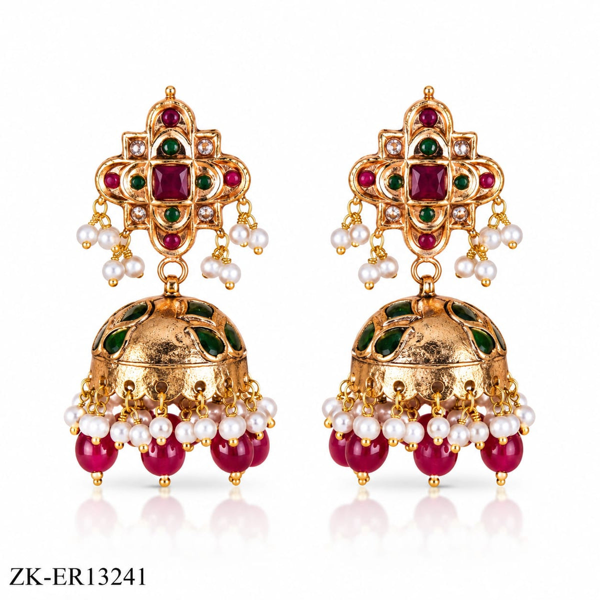 RUBY EMERALD EARRINGS