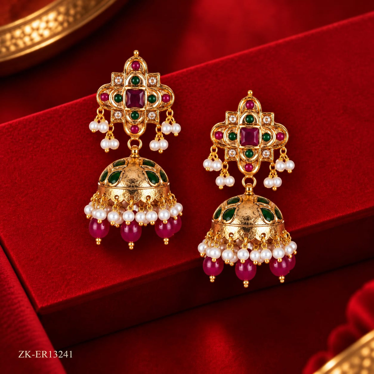RUBY EMERALD EARRINGS