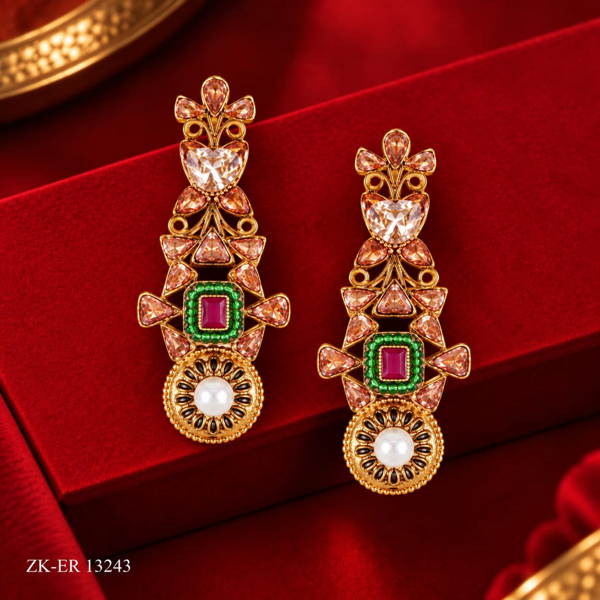 CHAMPAGNE EMERALD EARRINGS