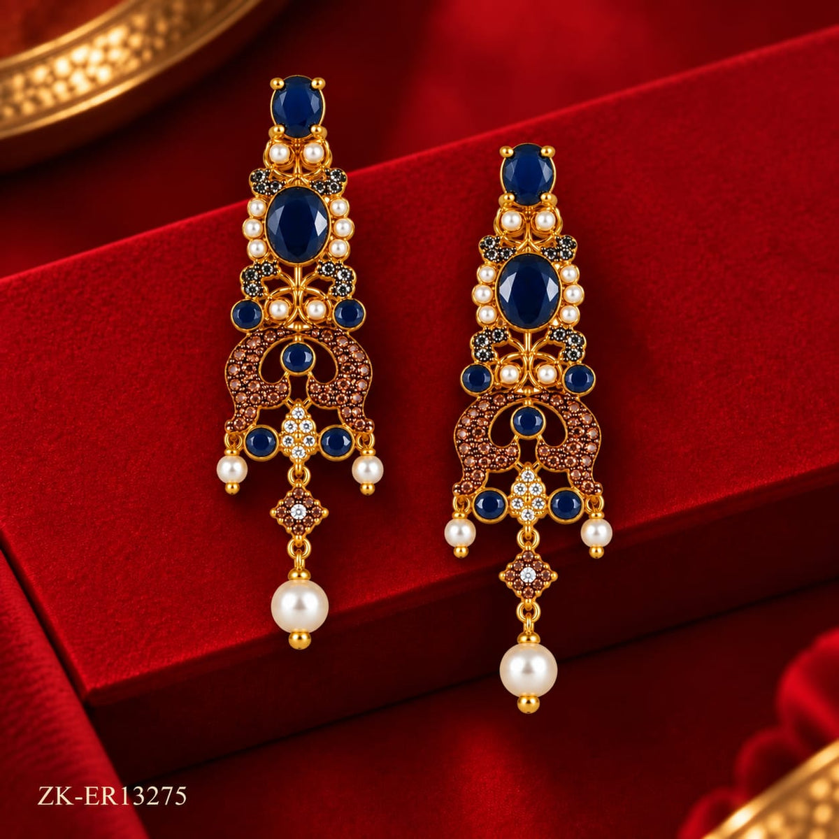 SAPPHIRE PEARLS EARRINGS