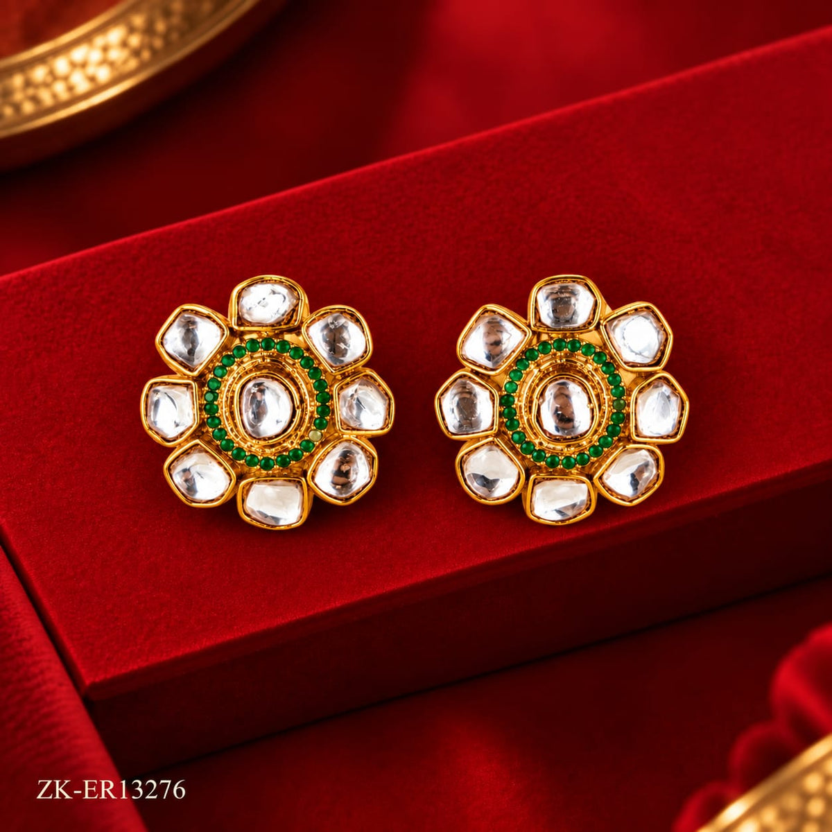 KUNDAN FLORAL EARRINGS