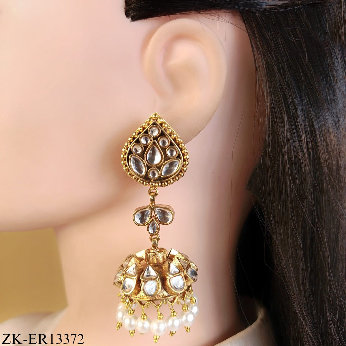 KUNDAN TEARDROP EARRINGS
