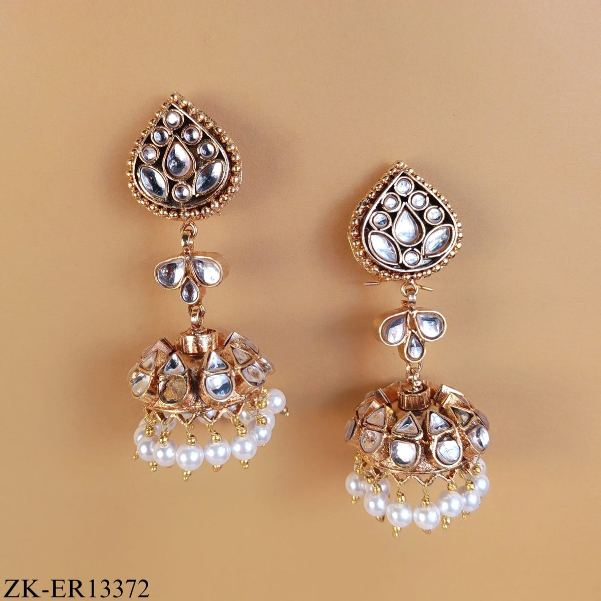 KUNDAN TEARDROP EARRINGS