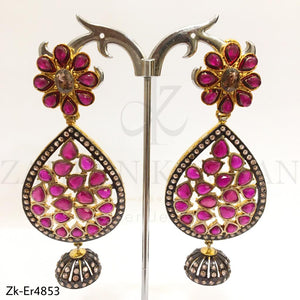 Ruby Heart Danglers