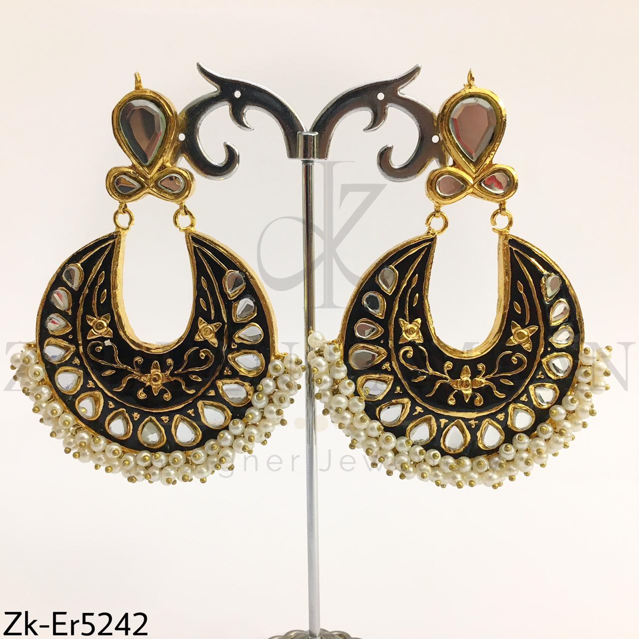 Black Meena Earrings