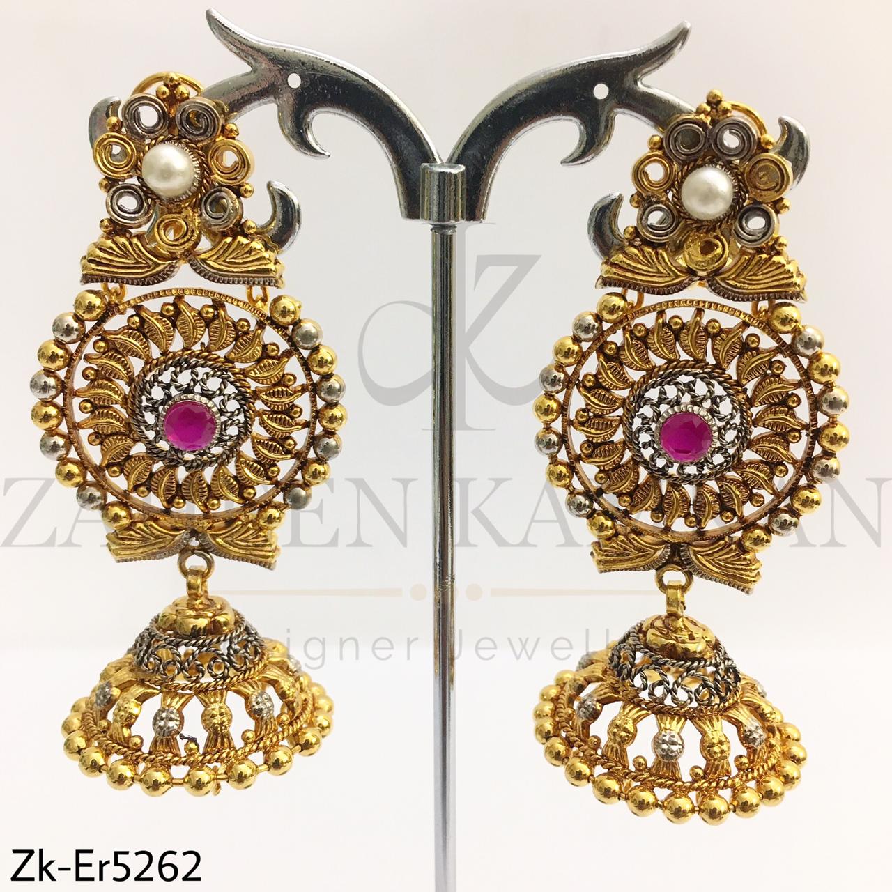 Ruby Gold Jhumki Danglers