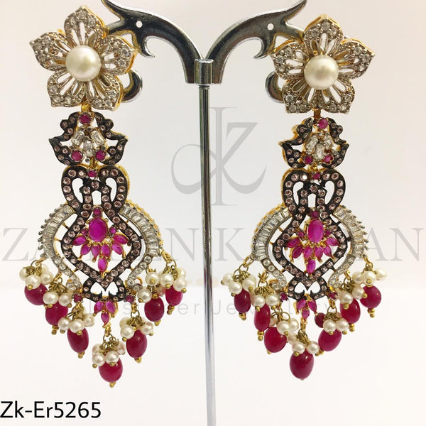 Floral Zirconia Danglers