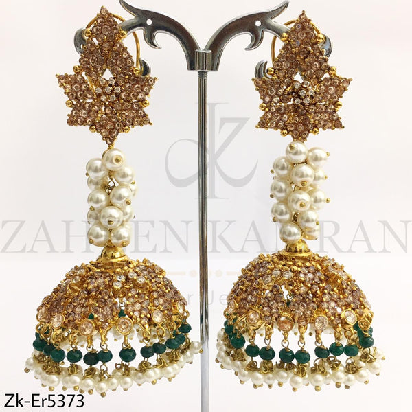 Champagne pearls jhumki