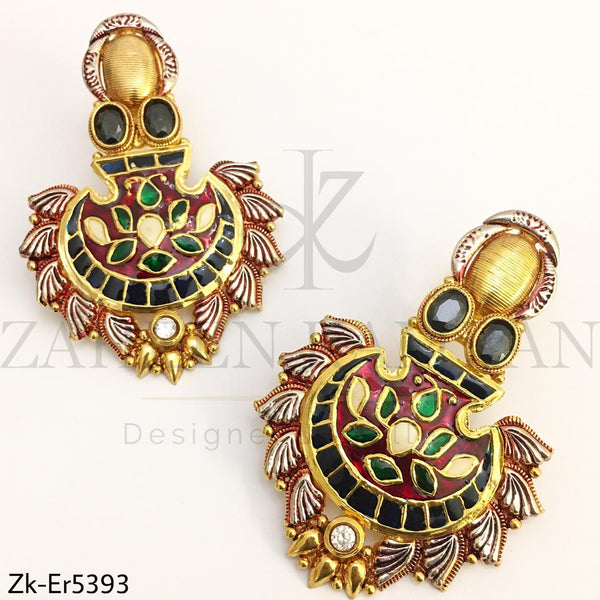 Antique Meena Earrings