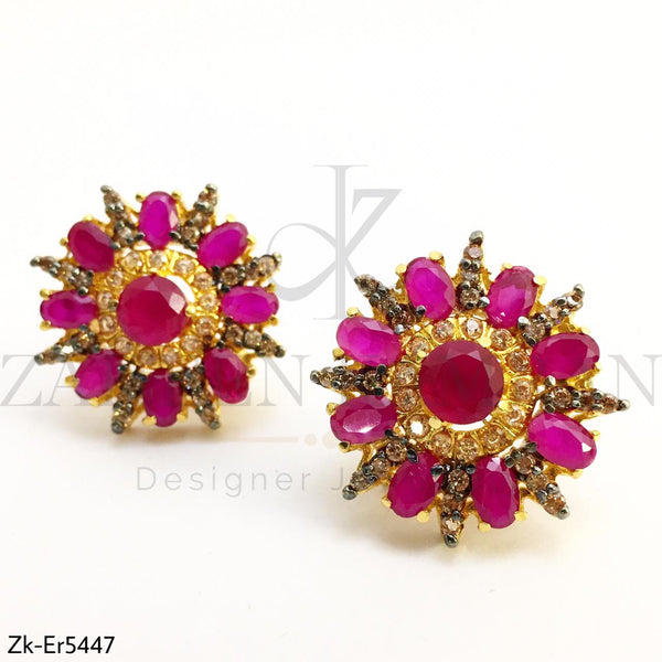 Ruby Floral Studs