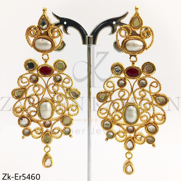 Gold Cutwork Danglers