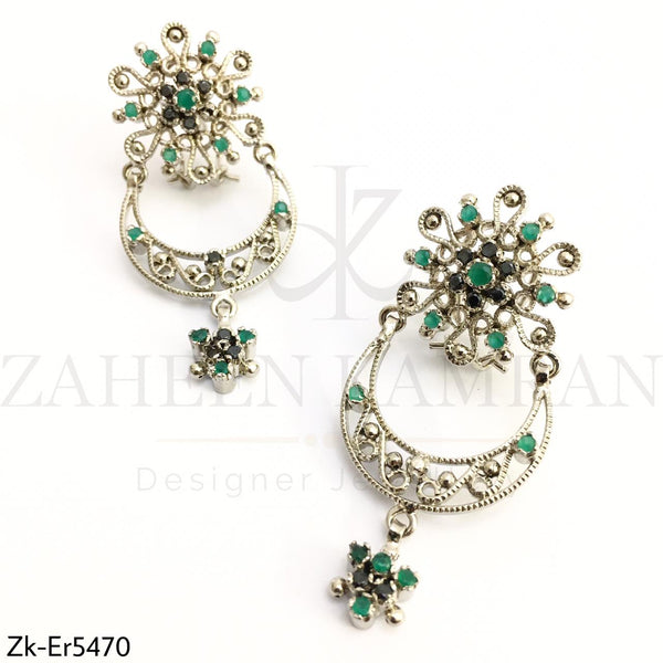 Silver Emerald earrings