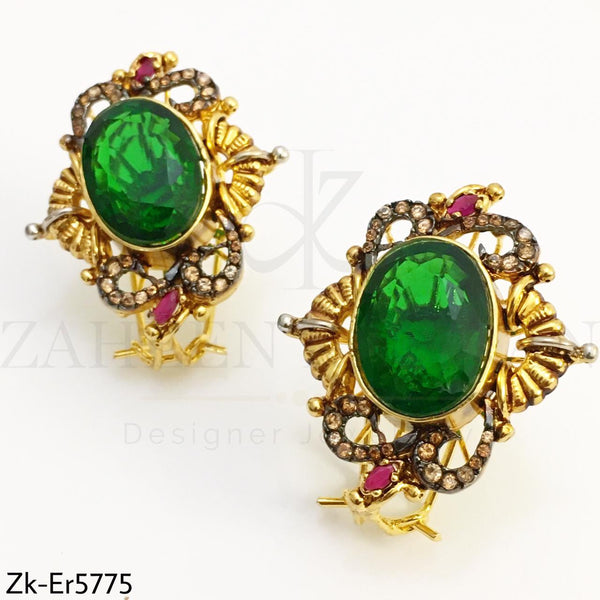 Emerald crystal earrings