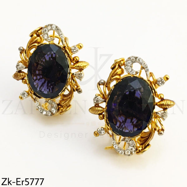 Amethyst gold earrings