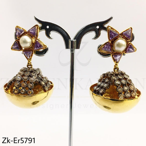 Amethyst jhumki earrings