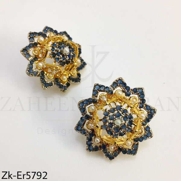 Sapphire flower earrings