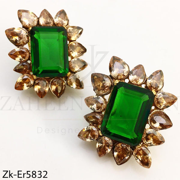 Champagne emerald earrings