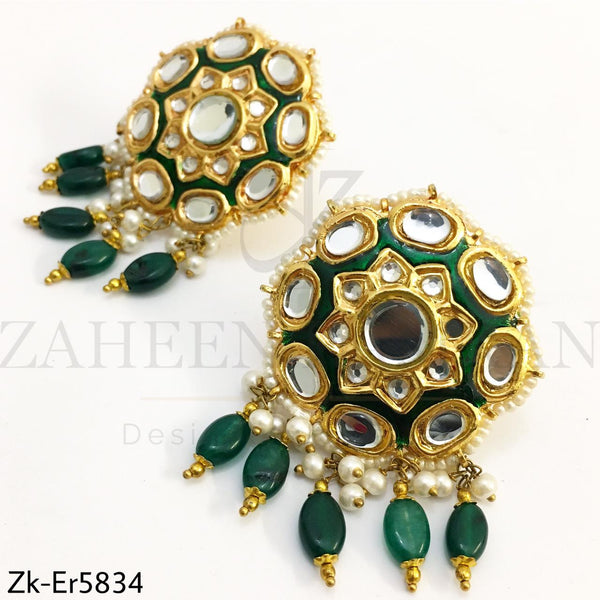 Kundan meena earrings