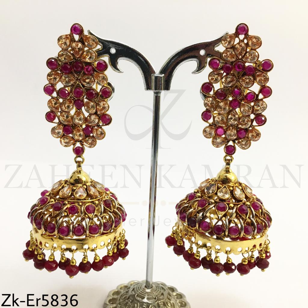 Champagne ruby jhumki