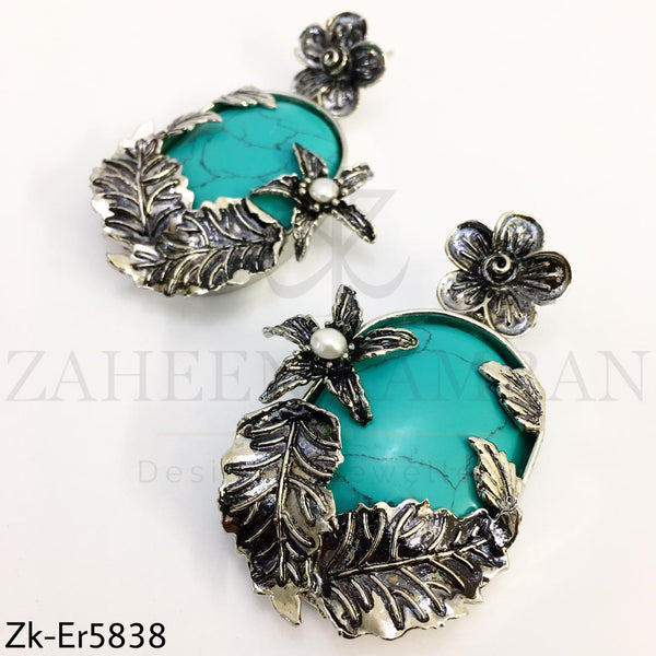 Feroza silver earrings