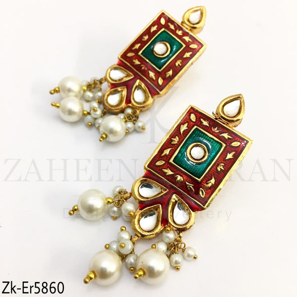 Kundan meena earrings