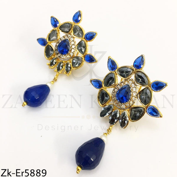 Sapphire smoked earrings