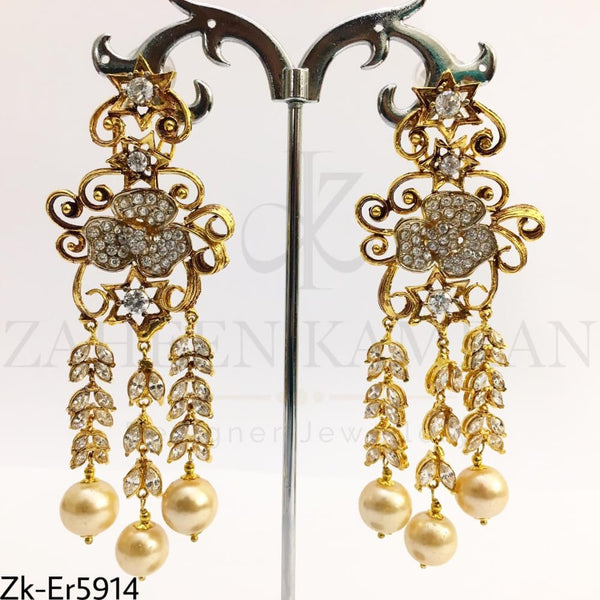 Golden Zirconian earrings