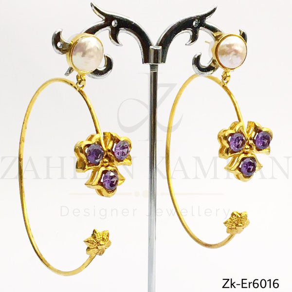 Amethyst hoops