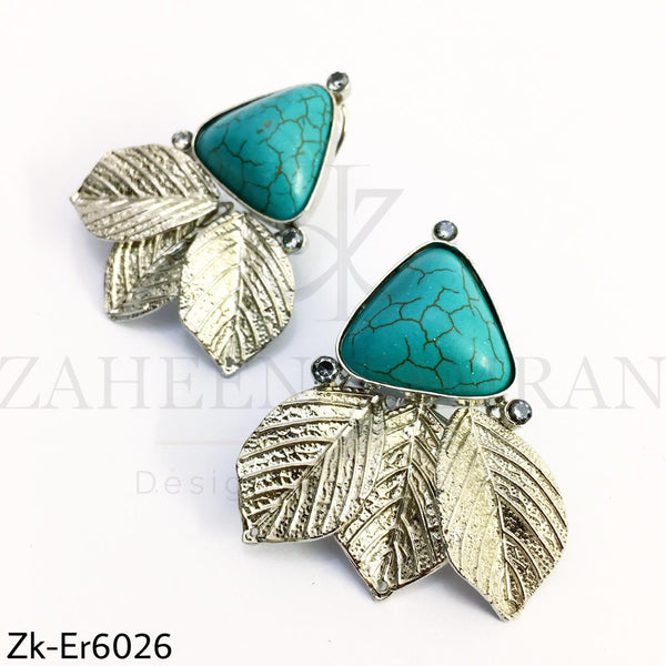 Feroza leaf earrings