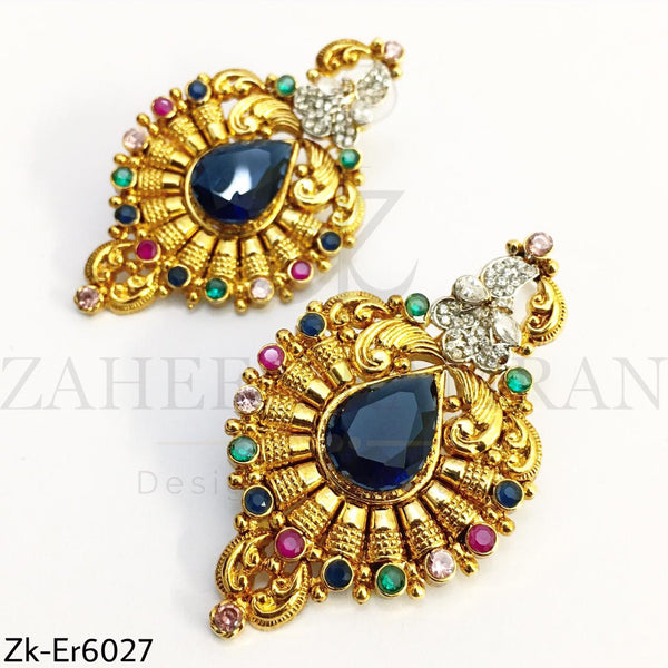 Traditional sapphire earrings