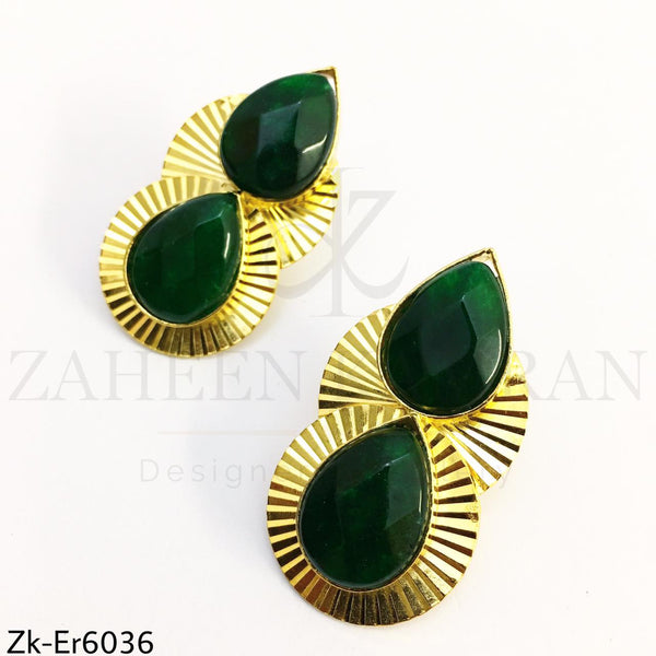 Emerald coil earrings