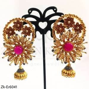 Floral jhumki earrings