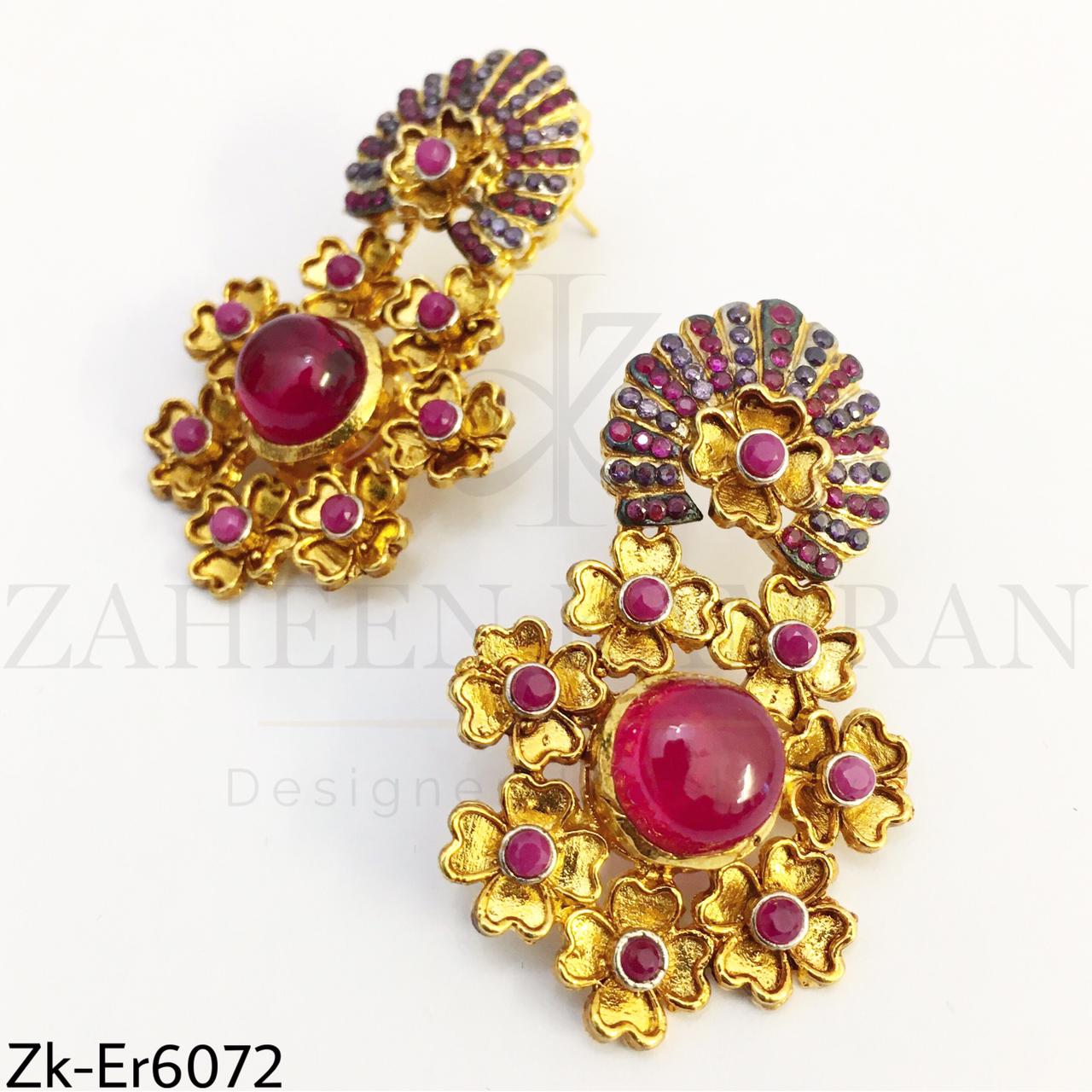 Ruby Floral Earrings