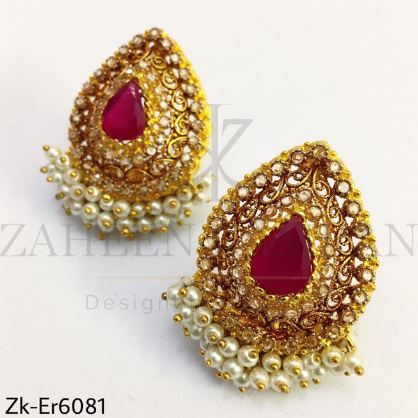 Ruby tear drop earrings