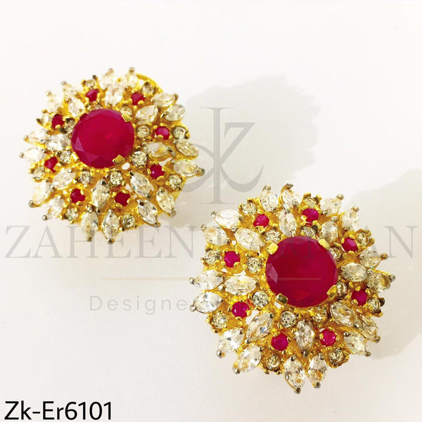 Ruby floral studs