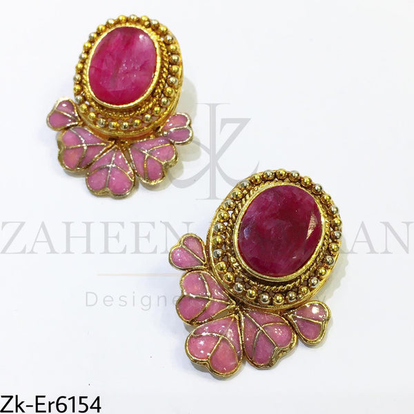 Rubby meena earrings