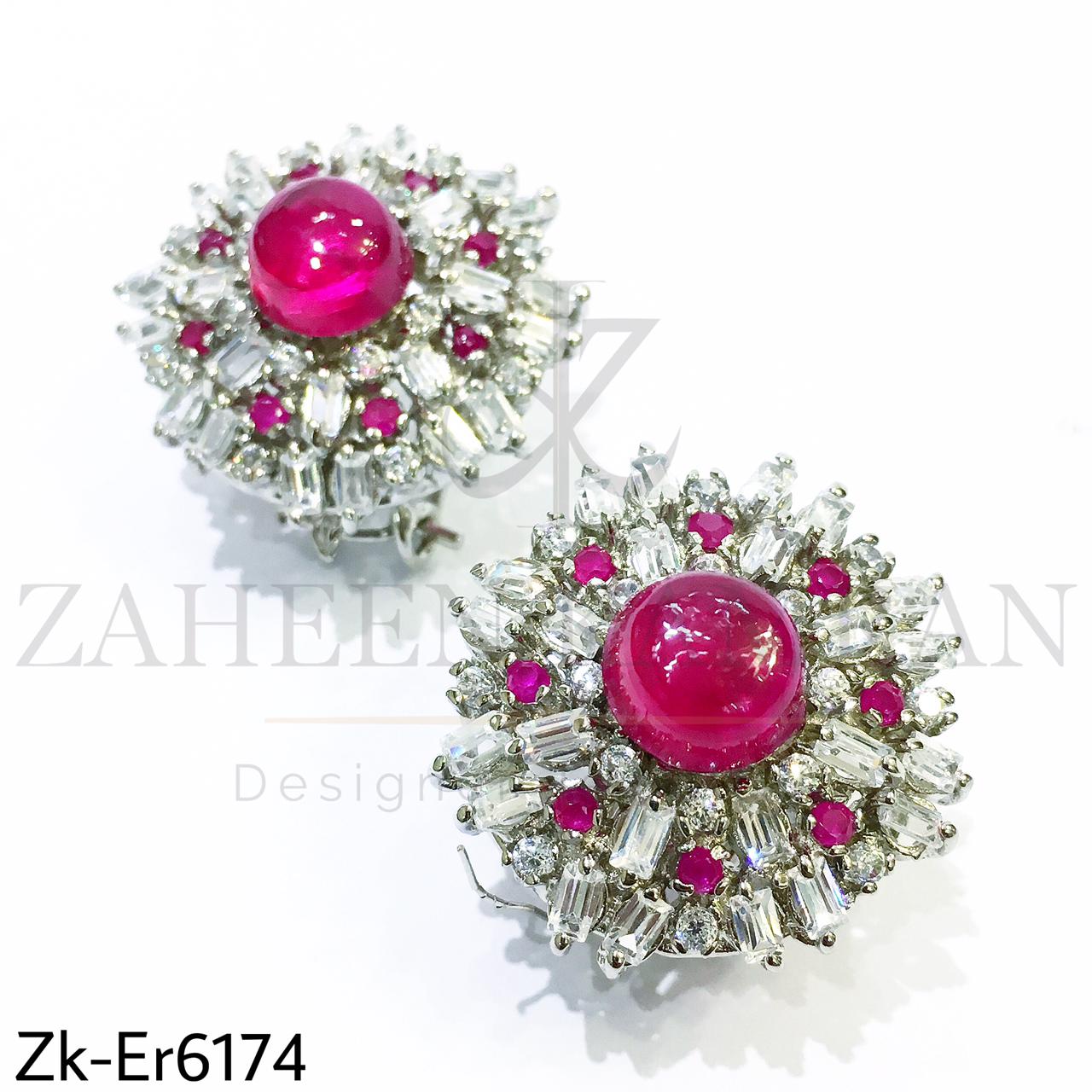 Zirconian ruby earrings