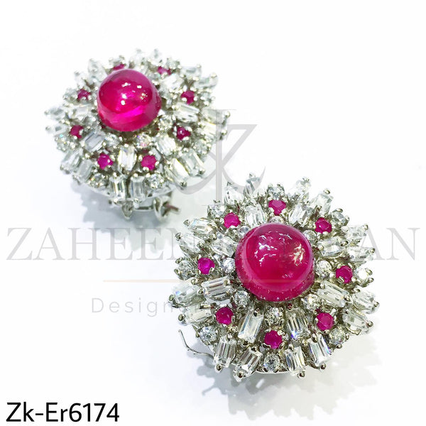 Zirconian ruby earrings