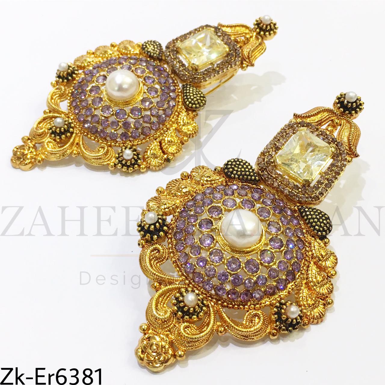 Amethyst golden earrings
