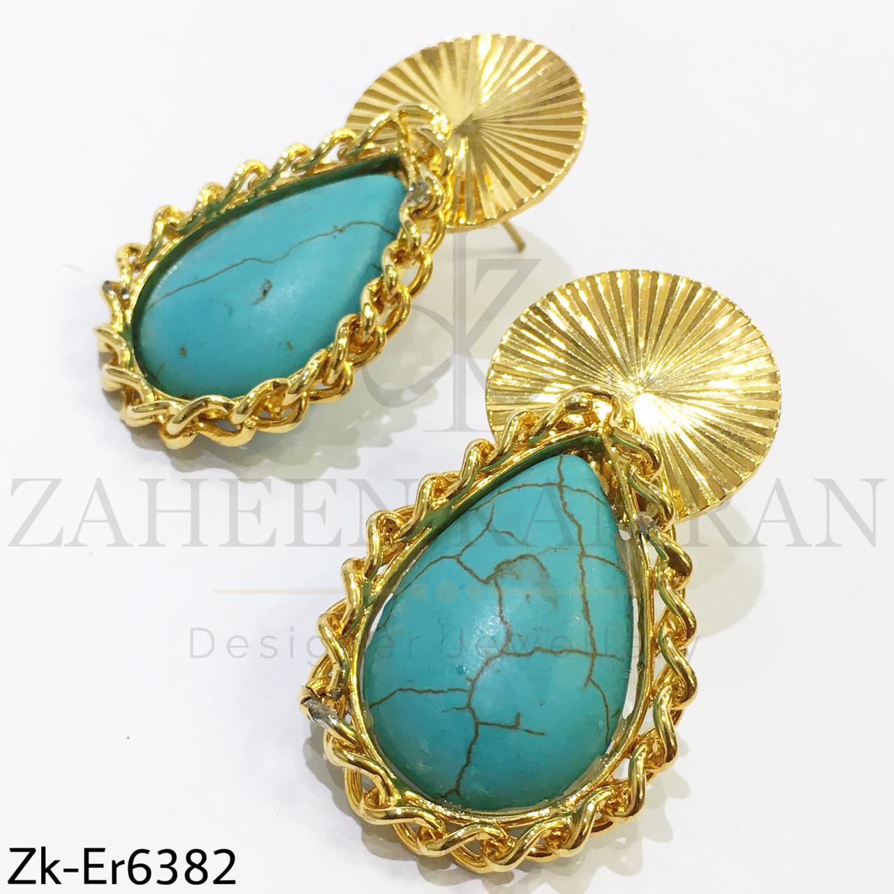 Feroza coin earrings