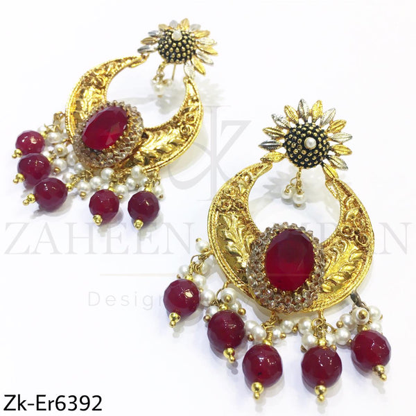 Ruby textured earrings