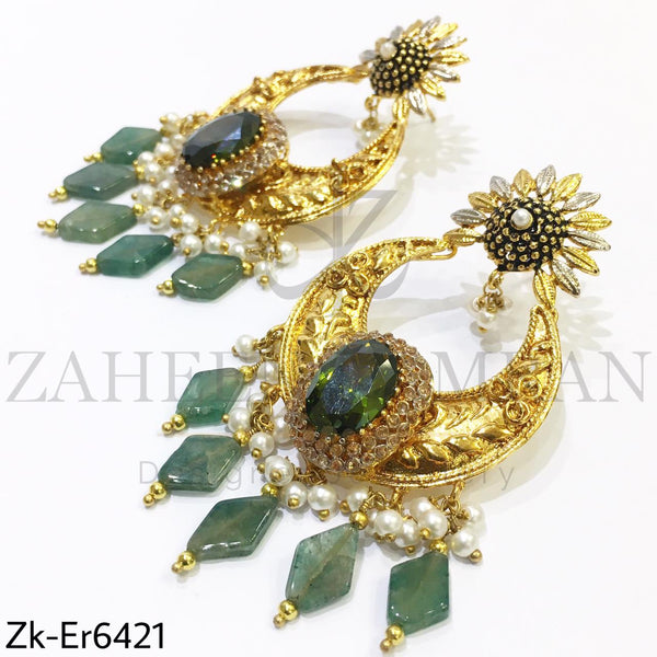 Olive green earrings