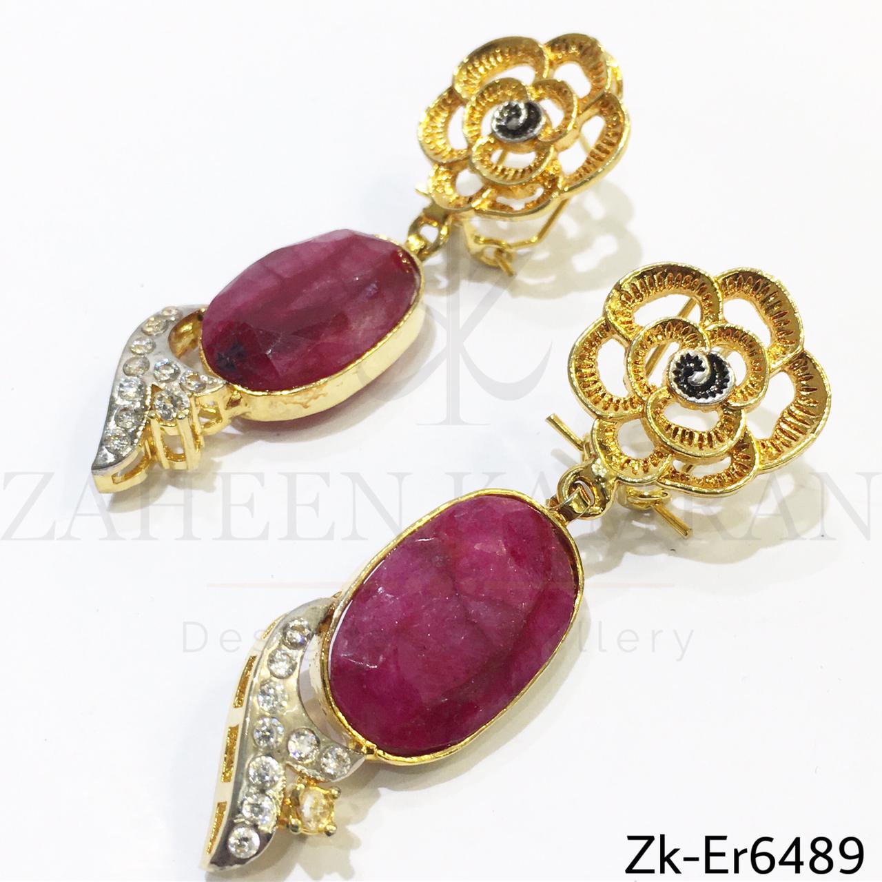 Floral hanging earrings