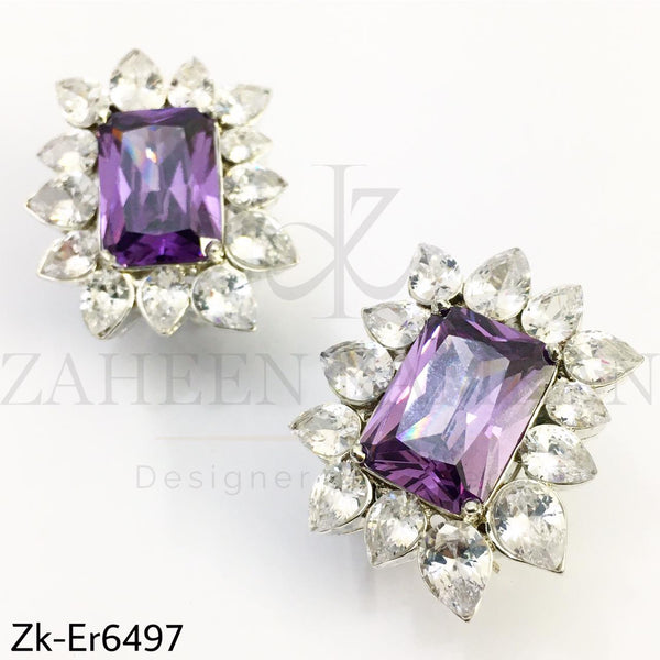 Amethyst silver earrings