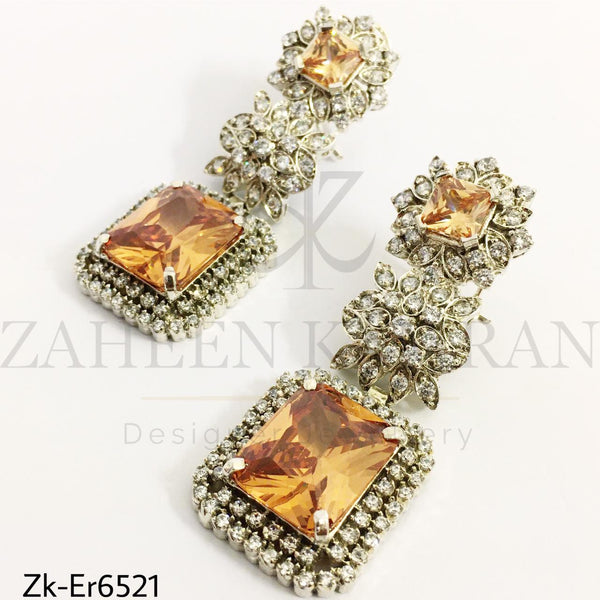 Champagne zirconian earrings